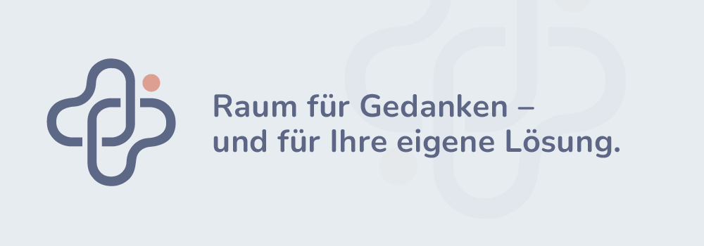 Grafik mit Zitat: Raum für Gedanken – und für Ihre eigene Lösung.